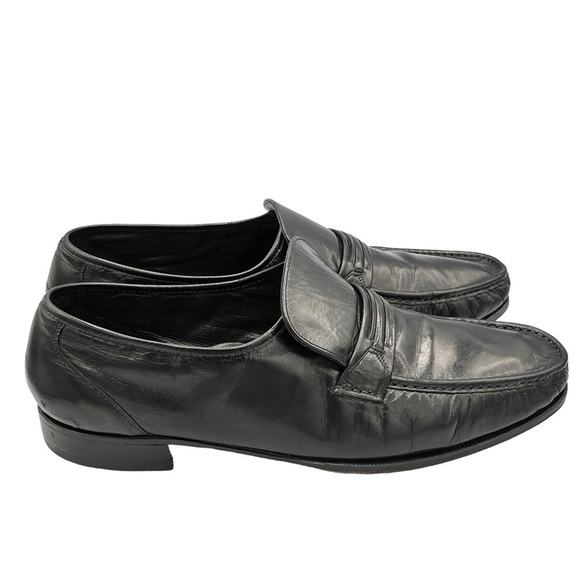 Florsheim COMO Moc Toe  Strap Loafer Black Leather 14 slip on - Picture 1 of 10